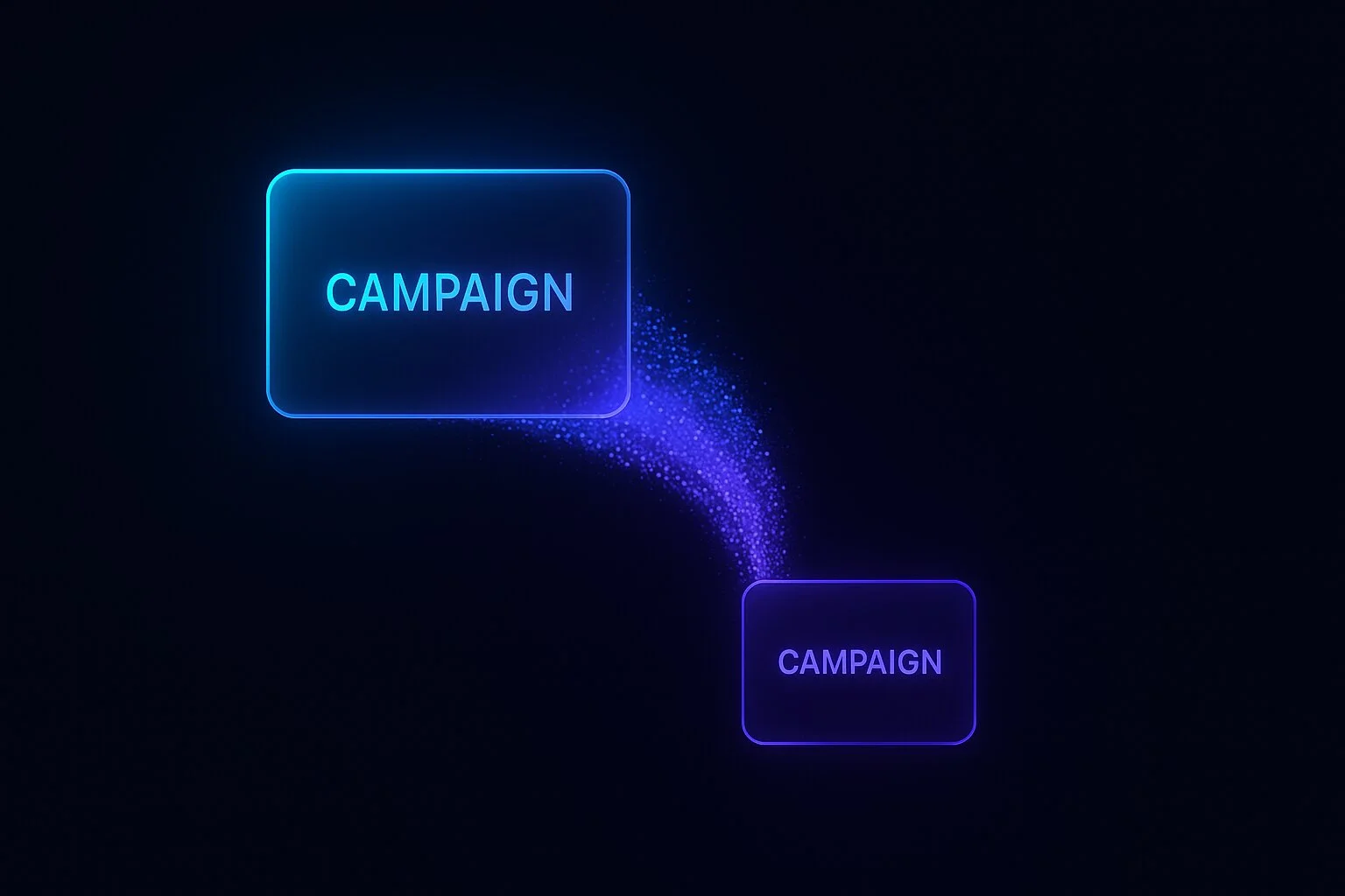 Two-tier campaign structure: broad audience on top, retargeting below
