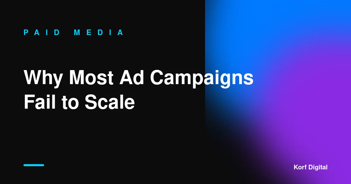 Why Most Paid Ad Campaigns Fail to Scale (And How to Fix It)